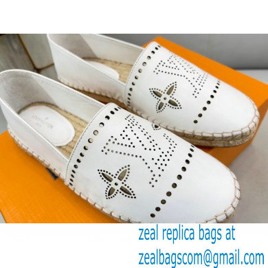 Louis Vuitton Perforated Calf Leather Starboard Flat Espadrilles White 2022