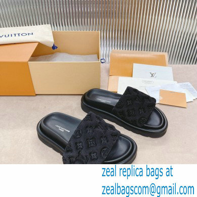 Louis Vuitton Pool Pillow Comfort Mules Monogram-embossed Technical Textile Black 2022