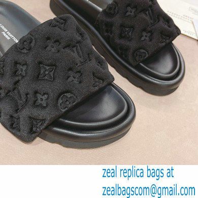 Louis Vuitton Pool Pillow Comfort Mules Monogram-embossed Technical Textile Black 2022