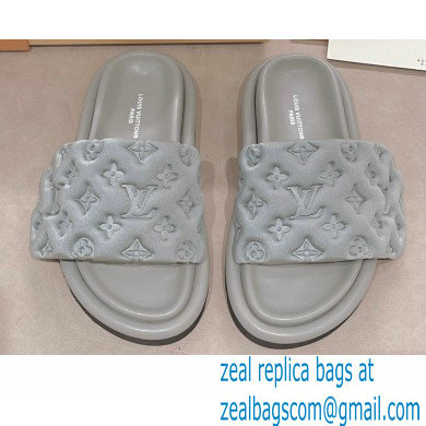Louis Vuitton Pool Pillow Comfort Mules Monogram-embossed Technical Textile Gray 2022