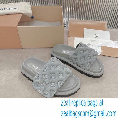 Louis Vuitton Pool Pillow Comfort Mules Monogram-embossed Technical Textile Gray 2022