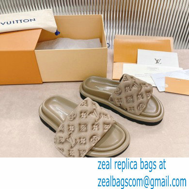 Louis Vuitton Pool Pillow Comfort Mules Monogram-embossed Technical Textile Kaki Green 2022