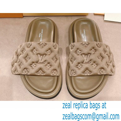 Louis Vuitton Pool Pillow Comfort Mules Monogram-embossed Technical Textile Kaki Green 2022