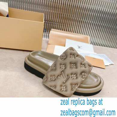 Louis Vuitton Pool Pillow Comfort Mules Monogram-embossed Technical Textile Kaki Green 2022