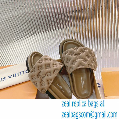 Louis Vuitton Pool Pillow Comfort Mules Monogram-embossed Technical Textile Kaki Green 2022