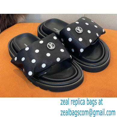 Louis Vuitton Pool Pillow Comfort Mules Satin Polka Dots Black 2022
