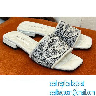 Prada Embroidered fabric slides 01 2022