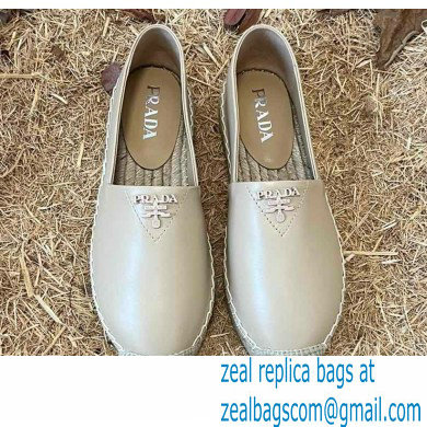 Prada Nappa Leather Espadrilles Beige 2022 - Click Image to Close