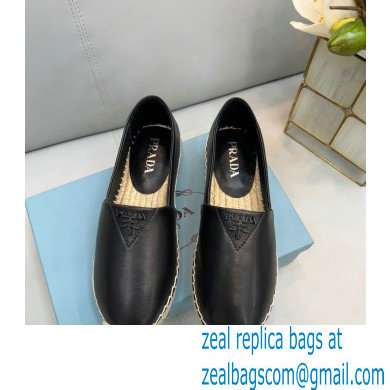 Prada Nappa Leather Espadrilles Black 2022