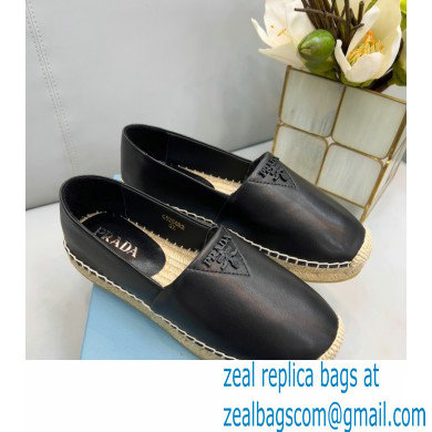 Prada Nappa Leather Espadrilles Black 2022