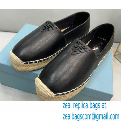 Prada Nappa Leather Espadrilles Black 2022