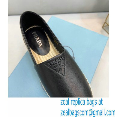 Prada Nappa Leather Espadrilles Black 2022 - Click Image to Close