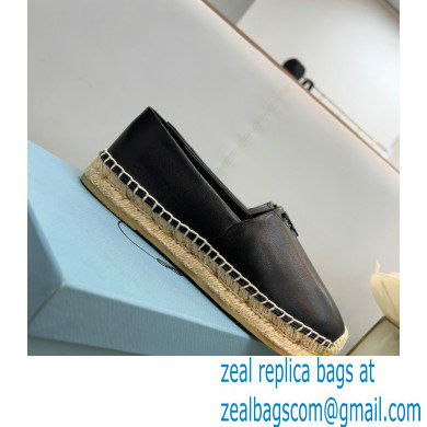 Prada Nappa Leather Espadrilles Black 2022