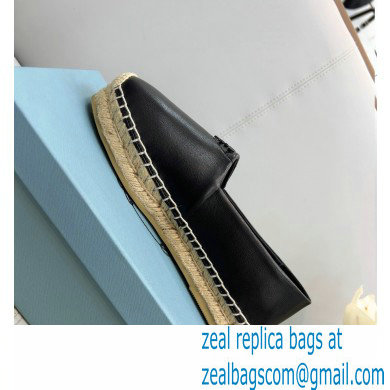 Prada Nappa Leather Espadrilles Black 2022 - Click Image to Close