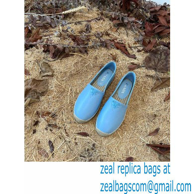 Prada Nappa Leather Espadrilles Light Blue 2022 - Click Image to Close