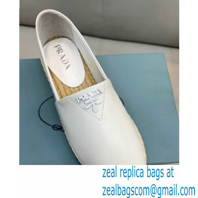 Prada Nappa Leather Espadrilles White 2022 - Click Image to Close