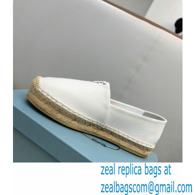 Prada Nappa Leather Espadrilles White 2022