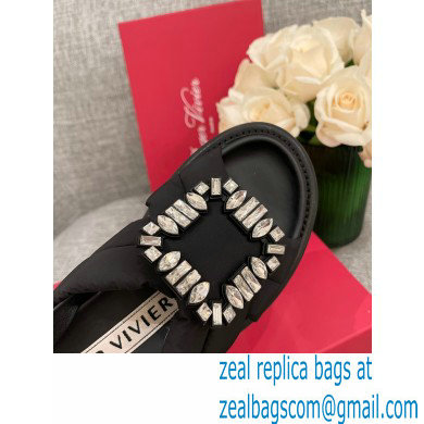 Roger Vivier Viv' Winter Puffy Strass Buckle Sandals Black 2022