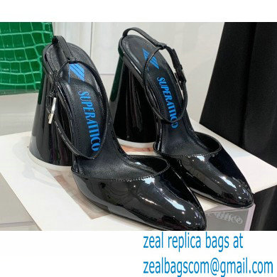 The Attico Heel 9.5cm Luz Slingbacks Patent Black 2022