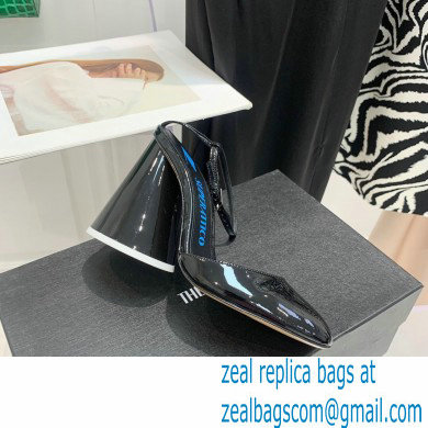 The Attico Heel 9.5cm Luz Slingbacks Patent Black 2022 - Click Image to Close