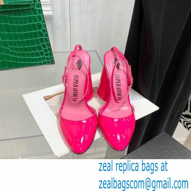 The Attico Heel 9.5cm Luz Slingbacks Patent Fuchsia 2022 - Click Image to Close