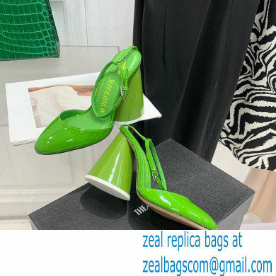 The Attico Heel 9.5cm Luz Slingbacks Patent Green 2022 - Click Image to Close