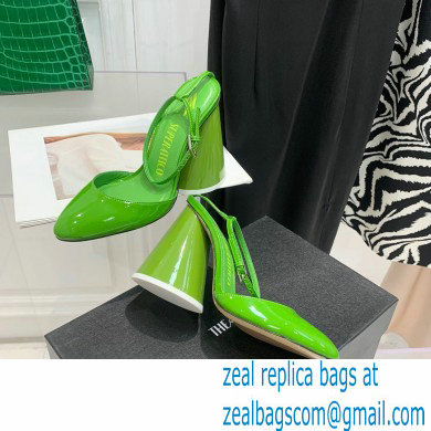 The Attico Heel 9.5cm Luz Slingbacks Patent Green 2022