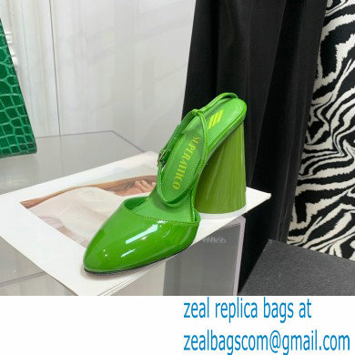 The Attico Heel 9.5cm Luz Slingbacks Patent Green 2022 - Click Image to Close