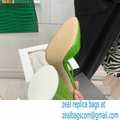 The Attico Heel 9.5cm Luz Slingbacks Patent Green 2022 - Click Image to Close