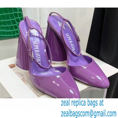 The Attico Heel 9.5cm Luz Slingbacks Patent Violet 2022