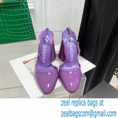 The Attico Heel 9.5cm Luz Slingbacks Patent Violet 2022 - Click Image to Close