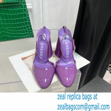 The Attico Heel 9.5cm Luz Slingbacks Patent Violet 2022