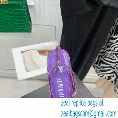 The Attico Heel 9.5cm Luz Slingbacks Patent Violet 2022 - Click Image to Close