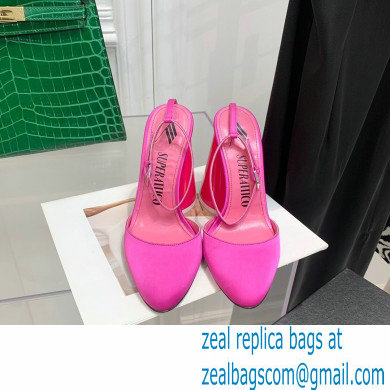 The Attico Heel 9.5cm Luz Slingbacks Satin Fuchsia 2022