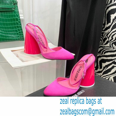 The Attico Heel 9.5cm Luz Slingbacks Satin Fuchsia 2022