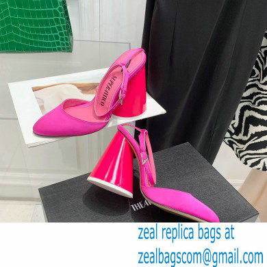 The Attico Heel 9.5cm Luz Slingbacks Satin Fuchsia 2022 - Click Image to Close