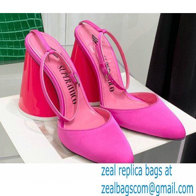 The Attico Heel 9.5cm Luz Slingbacks Satin Fuchsia 2022