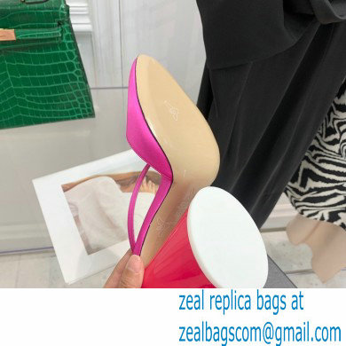 The Attico Heel 9.5cm Luz Slingbacks Satin Fuchsia 2022 - Click Image to Close