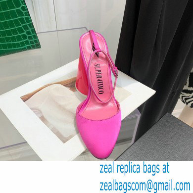 The Attico Heel 9.5cm Luz Slingbacks Satin Fuchsia 2022