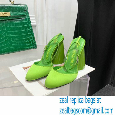The Attico Heel 9.5cm Luz Slingbacks Satin Green 2022