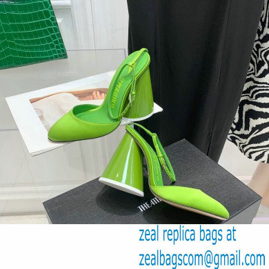 The Attico Heel 9.5cm Luz Slingbacks Satin Green 2022