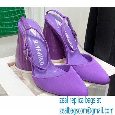 The Attico Heel 9.5cm Luz Slingbacks Satin Violet 2022