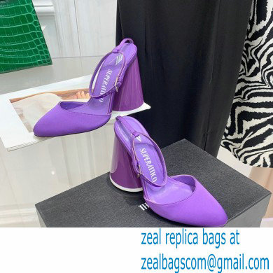 The Attico Heel 9.5cm Luz Slingbacks Satin Violet 2022 - Click Image to Close