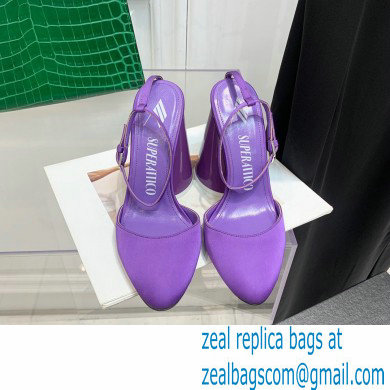 The Attico Heel 9.5cm Luz Slingbacks Satin Violet 2022