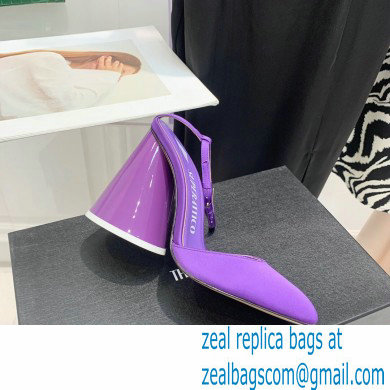 The Attico Heel 9.5cm Luz Slingbacks Satin Violet 2022 - Click Image to Close