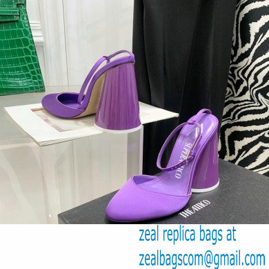 The Attico Heel 9.5cm Luz Slingbacks Satin Violet 2022 - Click Image to Close