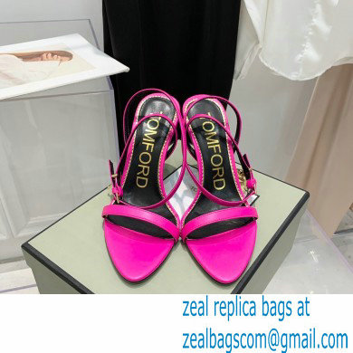Tom Ford Heel 10.5cm Padlock Pointy Naked Sandals Leather Fuchsia 2022
