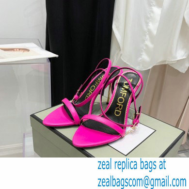 Tom Ford Heel 10.5cm Padlock Pointy Naked Sandals Leather Fuchsia 2022 - Click Image to Close