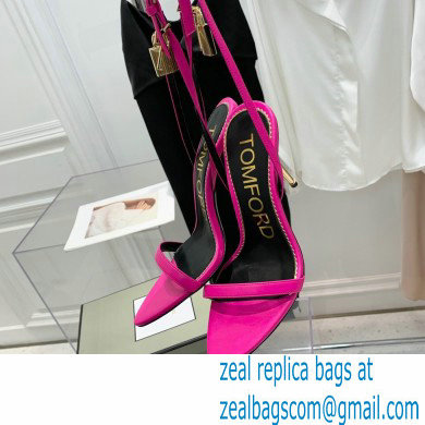 Tom Ford Heel 10.5cm Padlock Pointy Naked Sandals Leather Fuchsia 2022 - Click Image to Close