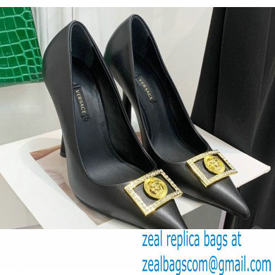 Versace Heel 10.5cm Crystal Medusa Pumps Calfskin Black 2022